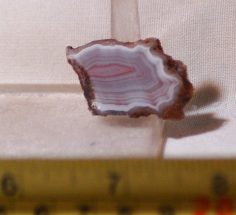 Australian Queensland agate slab 4.8 grams pink, grey, purple and white  banding - radiantrocksct