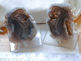 Las Choyas Coconut Geode Display Pair - Radiant Rocks CT