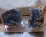 Las Choyas Coconut Geode Display Pair - Radiant Rocks CT