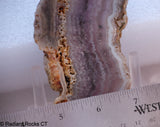 Beautiful Purple Lace Sow Belly Agate lapidary slab weighing 6.8 oz (190 grams).