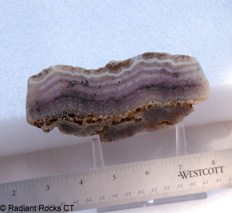 Beautiful Purple Lace Sow Belly Agate lapidary slab weighing 6.8 oz (190 grams).