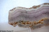 Beautiful Purple Lace Sow Belly Agate lapidary slab weighing 6.8 oz (190 grams).