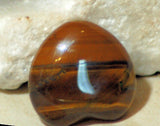 Gold Tiger's Eye Heart 21.7 gr double sided cabochon or desk stone or grid - radiantrocksct