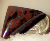 Koroit Boulder Opal triangular Cabochon green Fire - radiantrocksct