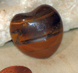 Gold Tiger's Eye Heart 21.7 gr double sided cabochon or desk stone or grid - radiantrocksct