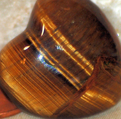 Gold Tiger's Eye Heart 17.6 gr double sided cabochon or desk stone or grid - radiantrocksct