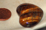 Gold Tiger's Eye Heart 16.9 gr double sided cabochon or desk stone or grid - radiantrocksct