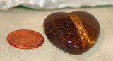 Gold Tiger's Eye Heart 16.4 gr double sided cabochon or desk stone or grid - radiantrocksct