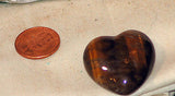 Gold Tiger's Eye Heart 16.9 gr double sided cabochon or desk stone or grid - radiantrocksct