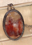 Carey Plume Necklace Pendant Sterling Silver setting - radiantrocksct