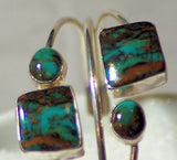 Yazzie Sterling Silver Four Royston Turquoise Cab Cuff - radiantrocksct