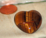 Gold Tiger's Eye Heart 17.6 gr double sided cabochon or desk stone or grid - radiantrocksct