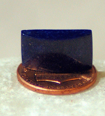 Dark Blue Lapis Lazuli half pipe cabochon  8 carats great pyrites - radiantrocksct