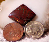 Koroit Boulder Opal freeform diamond Cabochon green red fire 15 carats - radiantrocksct