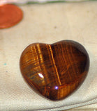 Gold Tiger's Eye Heart 17.6 gr double sided cabochon or desk stone or grid - radiantrocksct