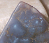 Malawi Blue Chalcedony lapidary lightly tumbled rough 2.3 oz dendritic plate - radiantrocksct