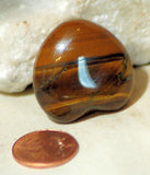 Gold Tiger's Eye Heart 21.7 gr double sided cabochon or desk stone or grid - radiantrocksct