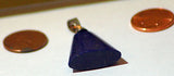 Afghan Lapis Lazuli 43 carat dark blue and gold pyrites pendant w/ Silver bail - radiantrocksct