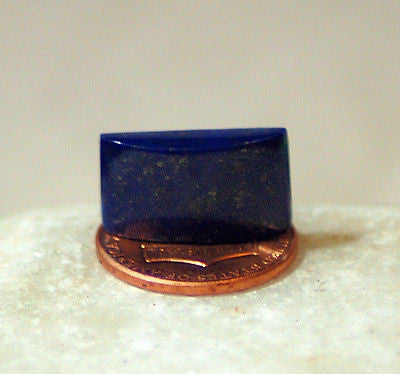 Dark Blue Lapis Lazuli half pipe cabochon 9 carats great pyrites - radiantrocksct
