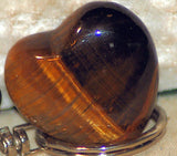 Gold Tiger's Eye Heart 17.6 gr double sided cabochon or desk stone or grid - radiantrocksct