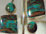 Yazzie Sterling Silver Four Royston Turquoise Cab Cuff - radiantrocksct