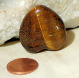 Gold Tiger's Eye Heart 16.4 gr double sided cabochon or desk stone or grid - radiantrocksct