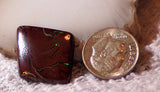 Koroit Boulder Opal freeform diamond Cabochon green red fire 15 carats - radiantrocksct