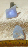 Malawi Blue Chalcedony 1.4 oz cabochon or facet, 2 pieces tumbled lapidary rough. - radiantrocksct
