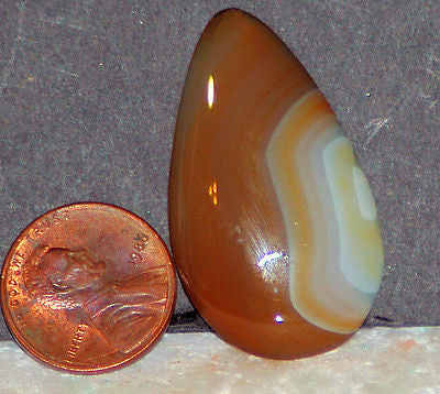 Brazilian Banded Agate Teardrop Cabochon  30.5 carats Nice! - radiantrocksct