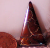 Koroit Boulder Opal triangular Cabochon potch, red pin and patterns - radiantrocksct