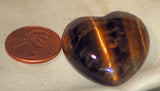 Gold Tiger's Eye Heart 16.9 gr double sided cabochon or desk stone or grid - radiantrocksct