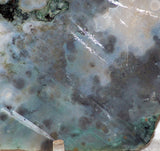 Madagascar Ocean Jasper 33oz Lapidary Cab Slab - white green druzy - radiantrocksct
