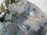 Madagascar Ocean Jasper 33oz Lapidary Cab Slab - white green druzy - radiantrocksct