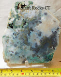 Madagascar Ocean Jasper 33oz Lapidary Cab Slab - white green druzy - radiantrocksct