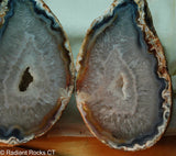 Brazilian Banded Agate geode pair - Radiant Rocks CT