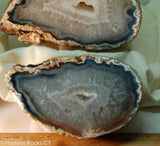 Brazilian Banded Agate geode pair - Radiant Rocks CT