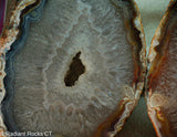 Brazilian Banded Agate geode pair - Radiant Rocks CT