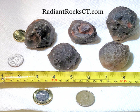 Botswana banded agates 17.2 oz (490 grams) 5 lapidary nodules - radiantrocksct