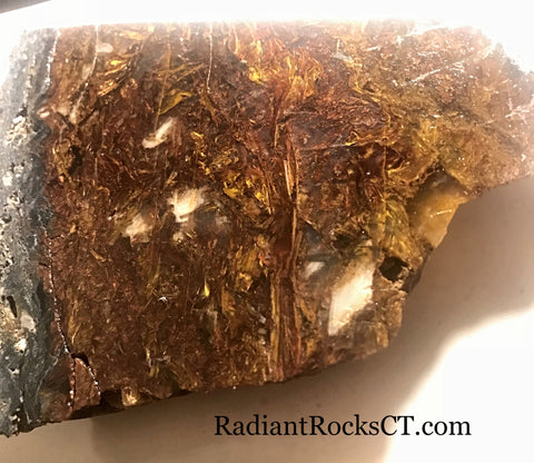 Chinese Pietersite Red Gold lapidary heel slab 17.4 oz  (500 grams) - radiantrocksct
