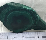 Chatoyant Congo Malachite slab - Radiant Rocks CT