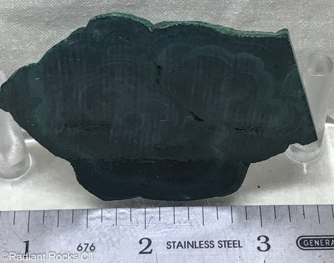 Chatoyant Congo Malachite lapidary slab 2.2 oz (60 grams) .