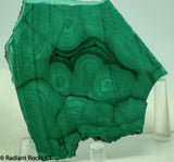 Congo Malachite lapidary heel slab 9.8 oz (285 grams)