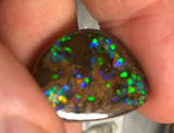 Koroit Boulder Opal freeform Cabochon bright blue green and orange fire 17.5 carats - radiantrocksct