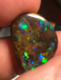 Koroit Boulder Opal freeform Cabochon bright blue green and orange fire 17.5 carats - radiantrocksct