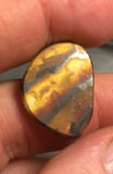 Koroit Boulder Opal freeform Cabochon bright blue green and orange fire 17.5 carats - radiantrocksct
