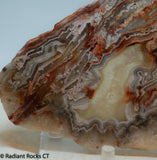 Laguna Lace Agate Lapidary Slab Great colors /patterns 9.0 oz  (255 grams)