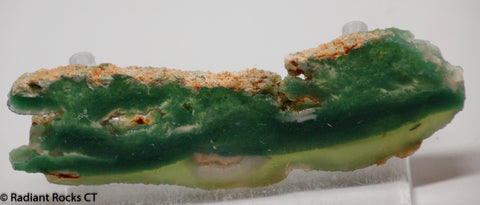 Zimbabwe Mtorolite chrome green gemmy chalcedony slab  1.6 oz (50 grams) .