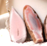 Australian Queensland agate 3 small slabs 10 grams pink grey white great banding - radiantrocksct