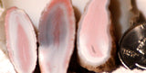 Australian Queensland agate 3 small slabs 10 grams pink grey white great banding - radiantrocksct