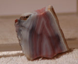 Australian Queensland agate slab 12 grams pink red white and grey great banding - radiantrocksct
